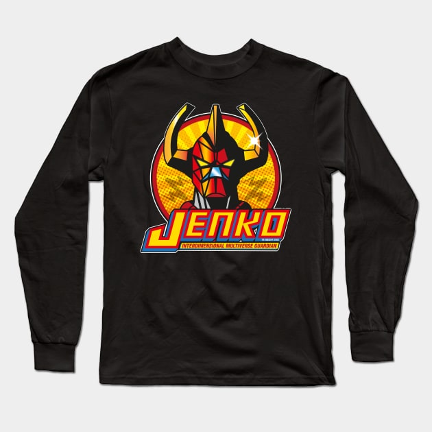 Japanese Super Robot Knockoff Jenko Long Sleeve T-Shirt by Maxsomma